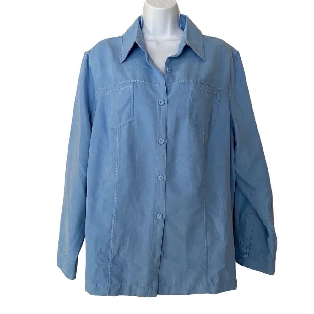 Croft & Barrow Woman’s Button-Down Suede Shirt